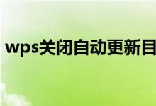 wps关闭自动更新目录（wps关闭自动更新）