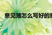 意见簿怎么写好的意见（意见簿表格样式）