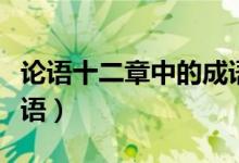论语十二章中的成语造句（论语十二章中的成语）