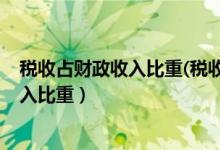 税收占财政收入比重(税收占财政收入比重)（税收占财政收入比重）