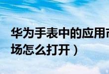 华为手表中的应用市场怎么打开（360应用市场怎么打开）