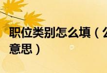 职位类别怎么填（公务员考试职位类别是什么意思）