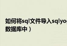 如何将sql文件导入sqlyog（如何快速将sql文件导入mysql数据库中）