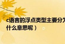 c语言的浮点类型主要分为哪几种?（C语言中说的浮点型是什么意思呢）