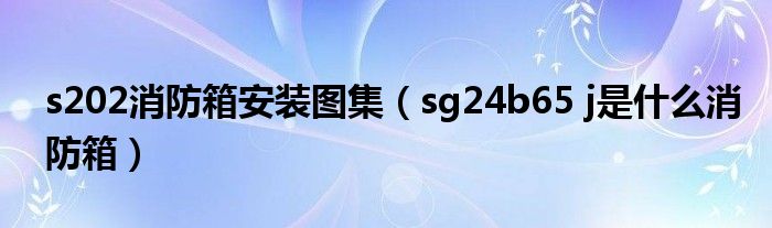 s202消防箱安装图集（sg24b65 j是什么消防箱）