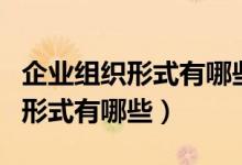 企业组织形式有哪些?各有何优点?（企业组织形式有哪些）