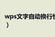wps文字自动换行快捷键（wps文字自动换行）