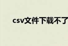 csv文件下载不了（csv文件格式下载）