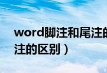 word脚注和尾注的区别（word中尾注和脚注的区别）