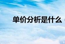 单价分析是什么（单价分析表怎么做）