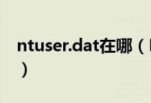 ntuser.dat在哪（NTUSER DAT是什么文件）