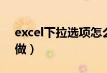 excel下拉选项怎么做（execl下拉选项怎么做）
