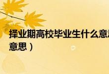 择业期高校毕业生什么意思（请问择业期内的毕业生是什么意思）
