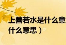 上善若水是什么意思 解释一下（上善若水是什么意思）