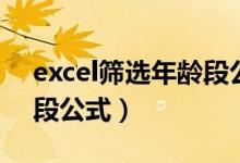 excel筛选年龄段公式计数(excel筛选年龄段公式)