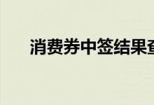 消费券中签结果查询(中签结果查询)