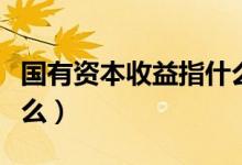 国有资本收益指什么意思(国有资本收益指什么)