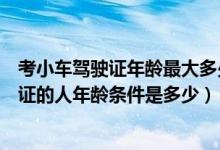 考小车驾驶证年龄最大多少岁（申请小型汽车准驾车型驾驶证的人年龄条件是多少）