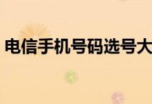 电信手机号码选号大厅（电信手机号码选号）