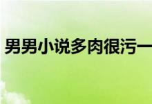 男男小说多肉很污一受（男男小说肉污部分）