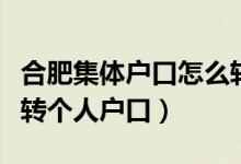 合肥集体户口怎么转个人户口（集体户口怎么转个人户口）