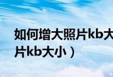 如何增大照片kb大小手机软件（如何增大照片kb大小）