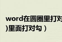 word在圆圈里打对勾（怎么在word的 (圈圈)里面打对勾）