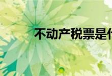 不动产税票是什么（税票是什么）