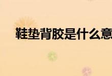 鞋垫背胶是什么意思（背胶是什么意思）