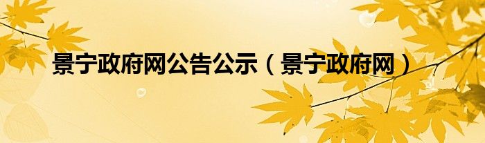 景宁政府网公告公示（景宁政府网）