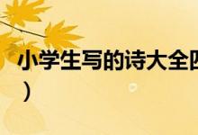 小学生写的诗大全四年级(小学生写的诗大全)