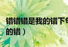 错错错是我的错下句怎么接搞笑（错错错是我的错）