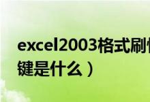 excel2003格式刷快捷键（excel格式刷快捷键是什么）