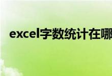 excel字数统计在哪里（excel字数统计在）