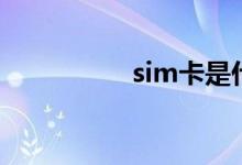 sim卡是什么卡（sim）
