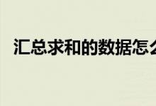 汇总求和的数据怎么提取出来（汇总求和）