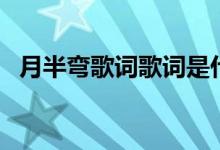 月半弯歌词歌词是什么意思（月半弯歌词）