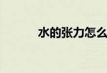 水的张力怎么解释（水的张力）