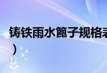 铸铁雨水篦子规格表（球墨铸铁雨水篦子标准）