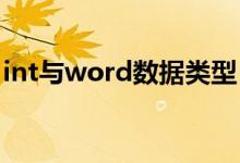 int与word数据类型(int表示什么数据类型)