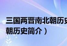 三国两晋南北朝历史简介概括（三国两晋南北朝历史简介）