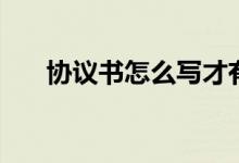 协议书怎么写才有效（协议书怎么写）