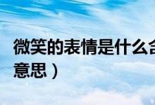 微笑的表情是什么含义(微笑的表情代表什么意思)