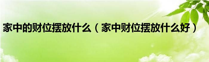 家中的财位摆放什么（家中财位摆放什么好）