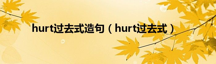 hurt过去式造句（hurt过去式）