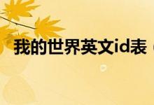 我的世界英文id表（我的世界id英文大全）