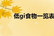 低gi食物一览表（低gi是什么意思）