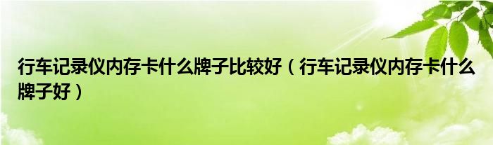 行车记录仪内存卡什么牌子比较好（行车记录仪内存卡什么牌子好）