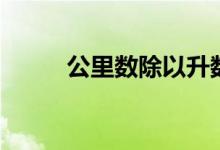 公里数除以升数是什么（公里数）