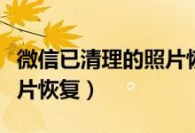 微信已清理的照片恢复使用（微信已清理的照片恢复）